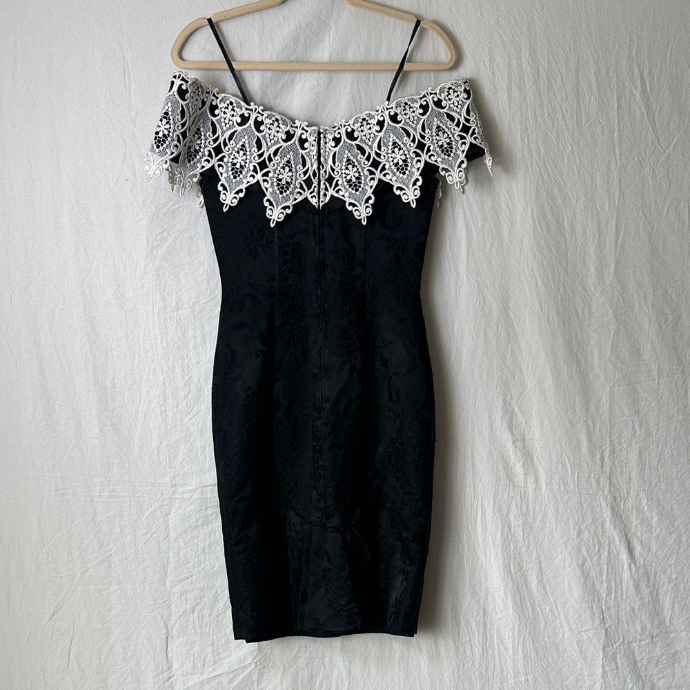 Scott McClintock Black and White Lace Mini Dress - Picture 3 of 8